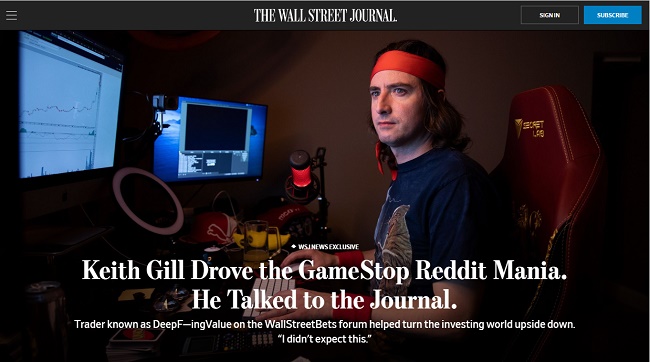 WSJ Interview of Keith Gill